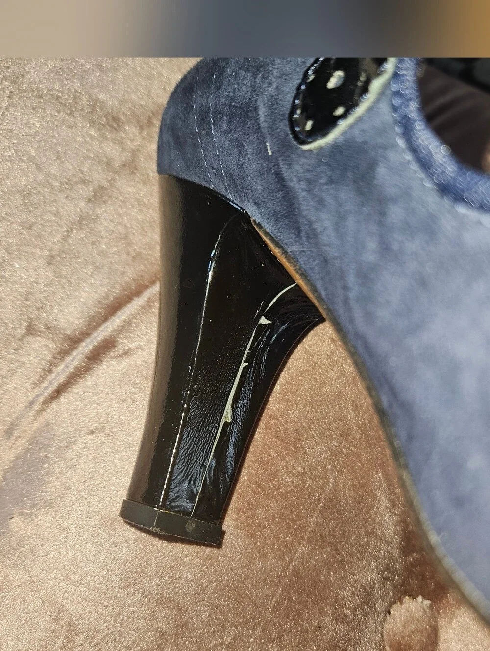 Vintage Blue Suede Heels